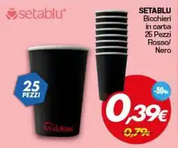 Franzy's SETABLU Bicchieri in carta 25 Pezzi Rosso/ Nero offerta