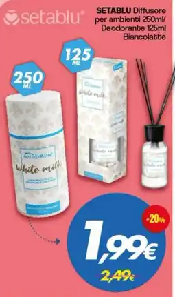 Franzy's SETABLU Diffusore setablu per ambienti Deodorante Biancolatte offerta