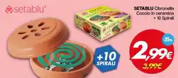 Franzy's SETABLU Citronella Coccio in ceramica +10 Spirali offerta