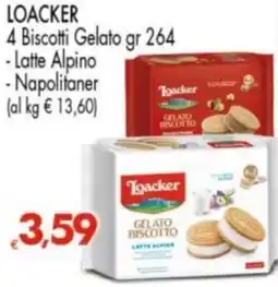 Despar LOACKER 4 Biscotti Gelato Latte Alpino, Napolitaner offerta