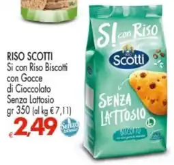 Despar RISO SCOTTI Si con Riso Biscotti con Gocce di Cioccolato Senza Lattosio offerta