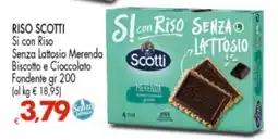 Despar RISO SCOTTI Si con Riso Senza Lattosio Merenda Biscotto e Cioccolato Fondente offerta