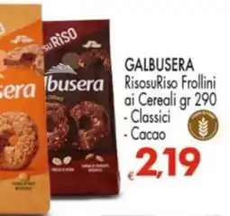 Despar GALBUSERA RisosuRiso Frollini ai Cereali, Classici, Cacao offerta