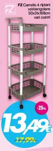 Franzy's FZ Carrello 4 ripiani rettangolare 50x31x108cm offerta