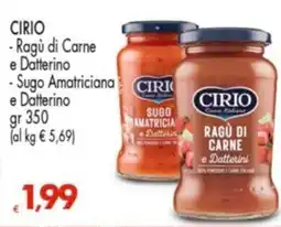Despar CIRIO Ragù di Carne e Datterino, Sugo Amatriciana e Datterino offerta