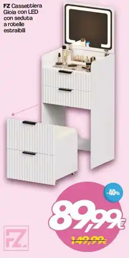 Franzy's FZ Cassettiera Gioia con LED con seduta a rotelle estraibili offerta