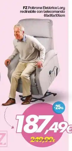 Franzy's FZ Poltrona Elettrica Lory reclinabile con telecomando offerta