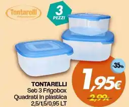 Franzy's TONTARELLI Set 3 Frigobox Quadrati in plastica offerta