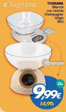 Franzy's TOGNANA Bilancia con ciotola Champagne/ Grigio offerta