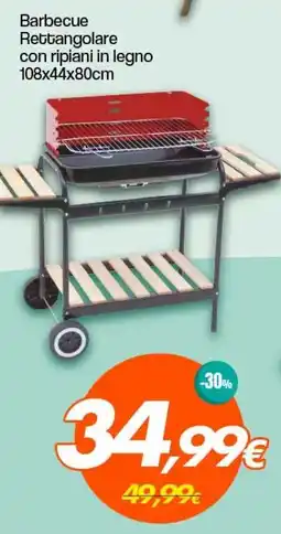 Franzy's Barbecue Rettangolare con ripiani in legno offerta