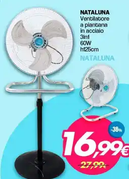 Franzy's NATALUNA Ventilatore a piantana in acciaio 3in1 60W h125cm offerta