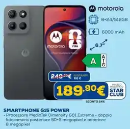 DIMOStore Motorola smartphone G15 power offerta