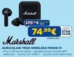 DIMOStore Marshall Auricolari true wireless minor IV offerta