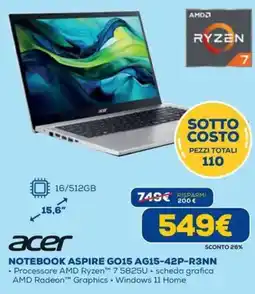 DIMOStore acer NOTEBOOK ASPIRE GO15 AG15-42P-R3NN offerta