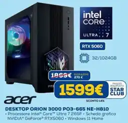 DIMOStore acer DESKTOP ORION 3000 PO3-665 NE-H810 offerta