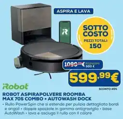 DIMOStore Robot aspirapolvere roomba max 705 combo + autowash dock offerta