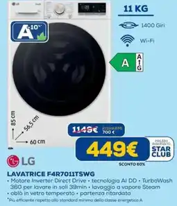 DIMOStore LG LAVATRICE F4R7011TSWG offerta