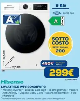 DIMOStore Hisense LAVATRICE WF119042BWP2 offerta