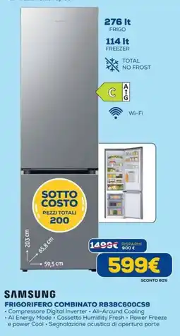 DIMOStore SAMSUNG FRIGORIFERO COMBINATO RB38C600CS9 offerta