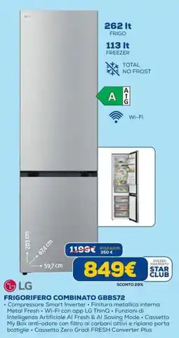 DIMOStore LG FRIGORIFERO COMBINATO GBBS72 offerta
