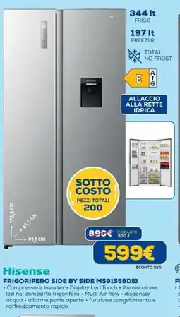 DIMOStore Hisense FRIGORIFERO SIDE BY SIDE MS91558DEI offerta