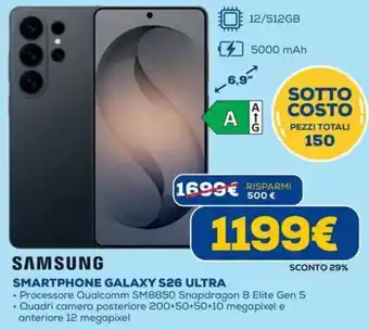 DIMOStore SAMSUNG SMARTPHONE GALAXY S26 ULTRA offerta