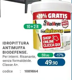 Cfadda Maxmeyer idropittura antimuffa biodefense offerta