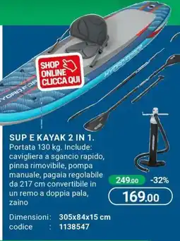 Cfadda Sup e kayak 2 in 1 offerta