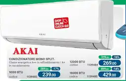 Cfadda Akai condizionatore mono split 900 BTU offerta