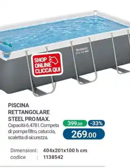 Cfadda Piscina rettangolare steel pro max offerta