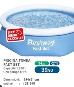 Cfadda Bestway Piscina tonda fast set offerta