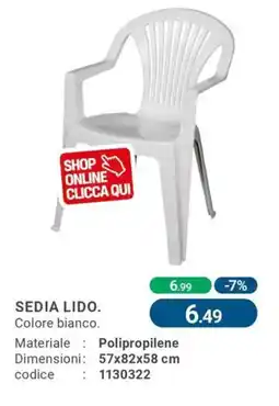 Cfadda Sedia lido offerta
