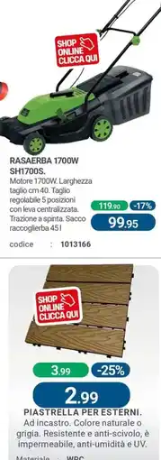 Cfadda Rasaerba 1700W SH1700S offerta