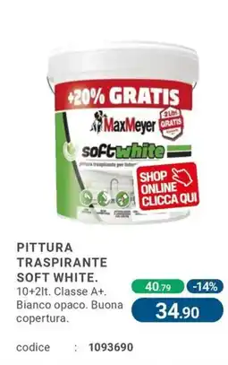 Cfadda Pittura Transpirante Soft White offerta