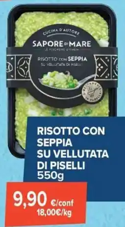 Sapore di Mare Risotto con seppia su vellutata di piselli offerta