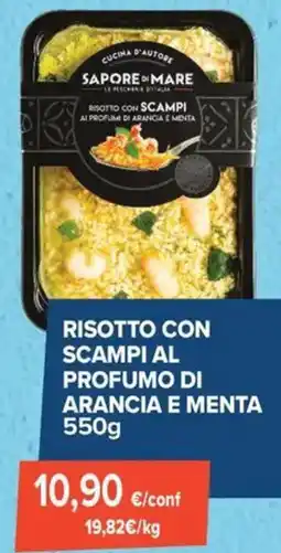 Sapore di Mare Risotto con scampi al profumo di arancia e menta offerta
