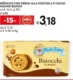 Bennet Baiocchi con crema alla nocciola e cacao MULINO BIANCO offerta