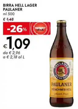 Bennet Birra hell lager PAULANER offerta