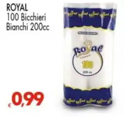 Despar ROYAL 100 Bicchieri Bianchi 200cc offerta