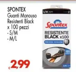 Despar SPONTEX Guanti Monouso Resistenti Black offerta