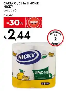 Bennet Carta cucina limone NICKY offerta
