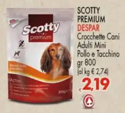 Despar SCOTTY PREMIUM DESPAR Crocchette Cani Adulti Mini Pollo e Tacchino offerta
