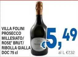 DEM Villa folini prosecco millesiato/ rose' brut/ ribolla gialla doc offerta