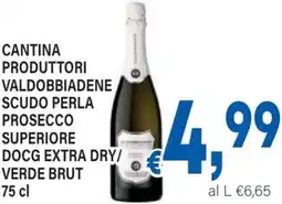 DEM Cantina produttori valdobbiadene scudo perla prosecco superiore docg extra dry/ verde brut offerta