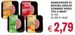 D'Italy Hamburger di bovino adulto summer vibes YOU & MEAT offerta