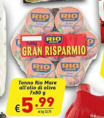 Ipercarni Tonno rio mare offerta