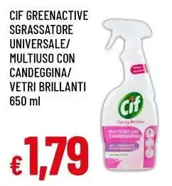 Famila Superstore Cif greenactive sgrassatore universale/ multiuso con candeggina/ vetri brillanti offerta