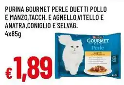 Famila Superstore Purina gourmet perle duetti pollo e manzo,tacch. e agnello,vitello e anatra,coniglio e selvag offerta