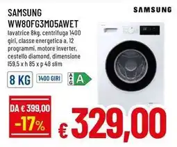 Famila Superstore Samsung WW80FG3M05AWET lavatrice offerta