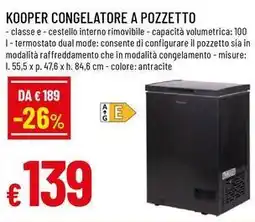 Famila Superstore Kooper congelatore a pozzetto offerta